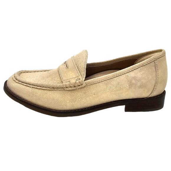 Vionic Waverly Light Gold Metallic Preppy Corpcore Loafer - Picture 2 of 7